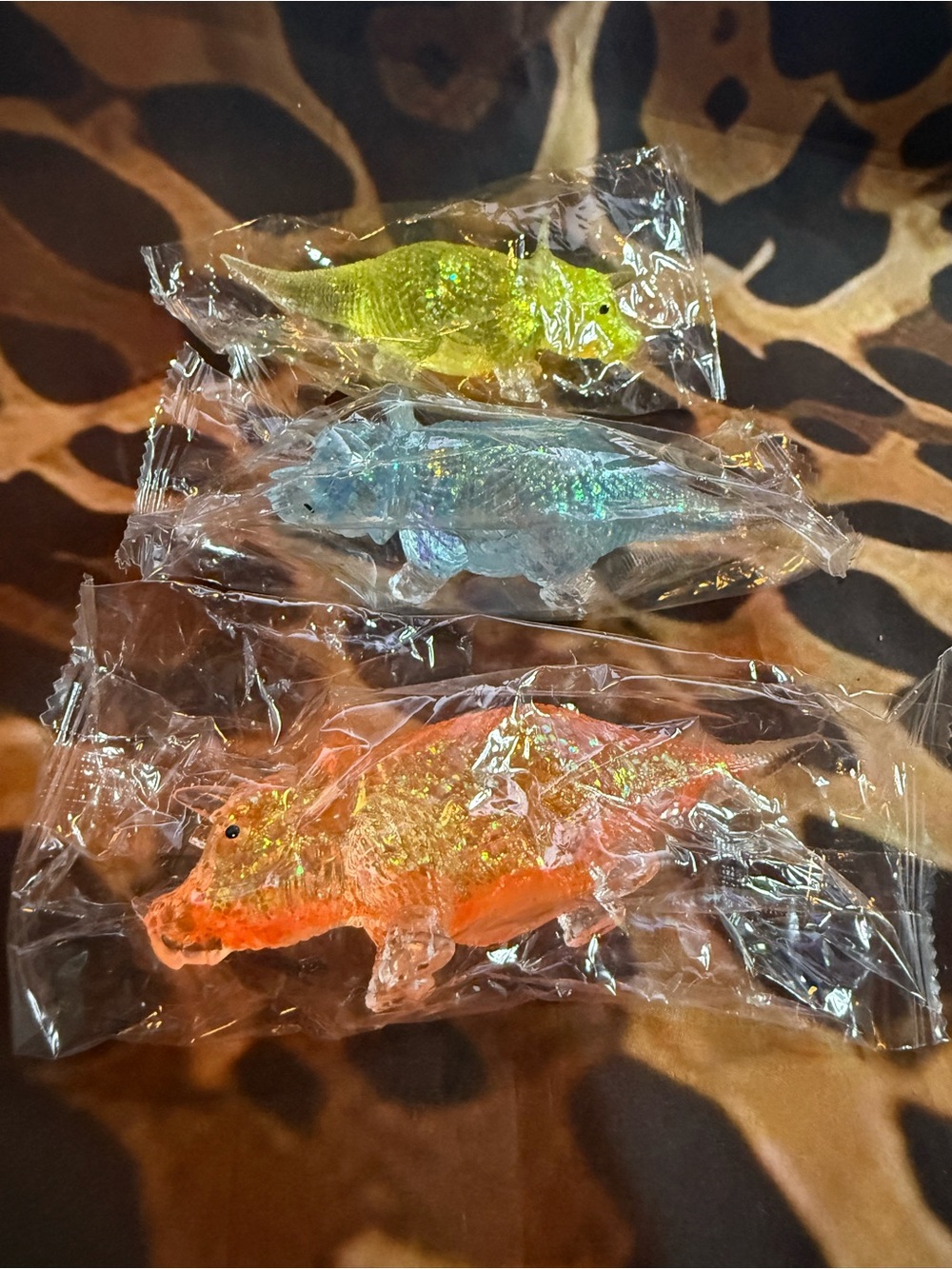 Glitter Squish Dinosaur Toy - Yellow, Blue, Orange - Unbranded - Pick One.